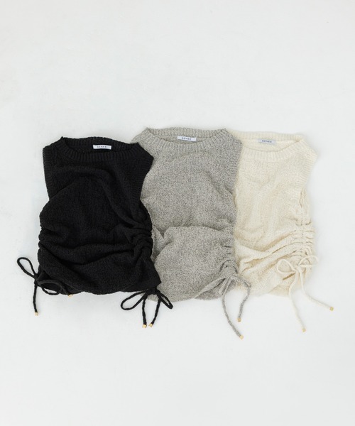 ニット セーター shirring soft knit tops（シャーリングソフトニット