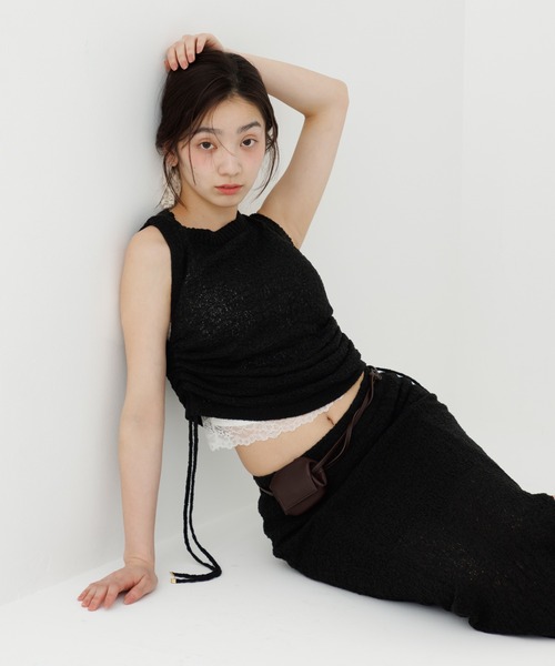 トップス Shirring Knit top ニット セーター shirring soft knit tops（シャーリングソフトニット