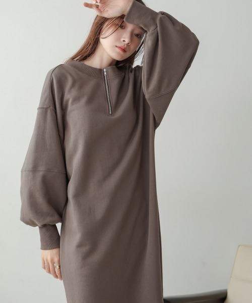 「Bab」 長袖ワンピース S チャコールグレー レディース_画像2