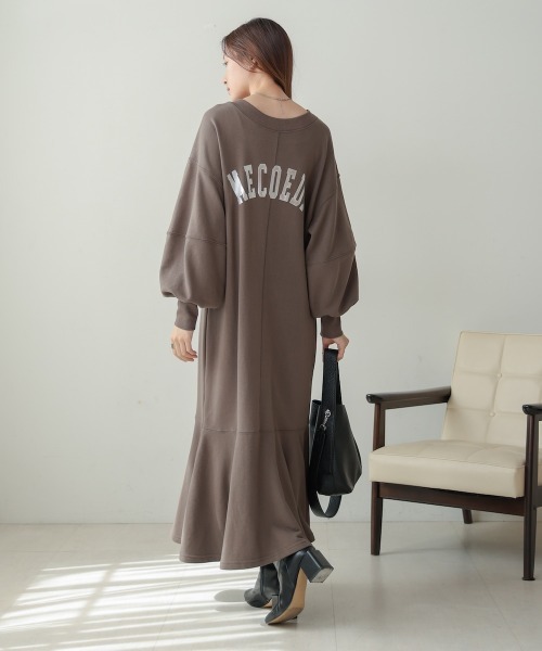 「Bab」 長袖ワンピース S チャコールグレー レディース_画像9