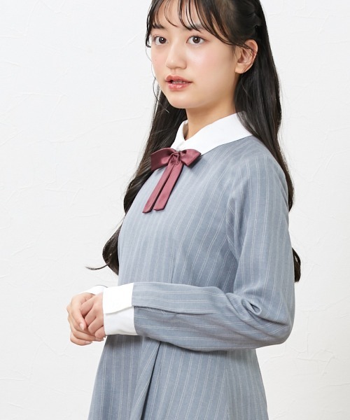 「QUNTSTYLE」 「KIDS」長袖ワンピース 140 ネイビー キッズ_画像2