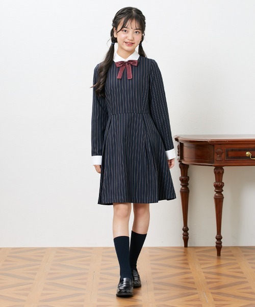 「QUNTSTYLE」 「KIDS」長袖ワンピース 140 ネイビー キッズ_画像8