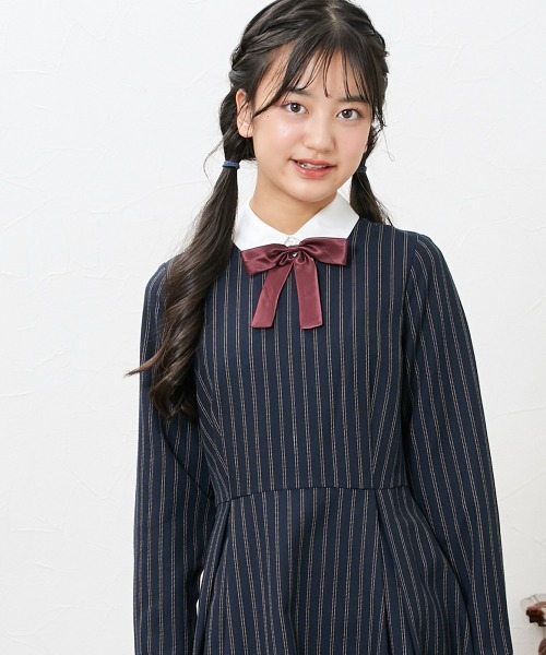 「QUNTSTYLE」 「KIDS」長袖ワンピース 140 ネイビー キッズ_画像9