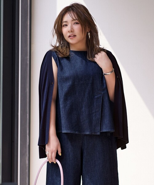 ブラウス シャツ 「野呂佳代さん着用」UNFILO DENIM light ノースリーブブラウス レディース | UNFILO | 03
