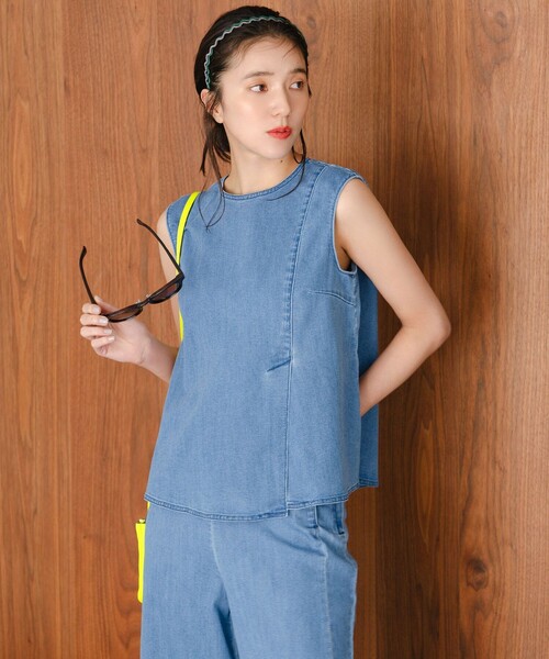 ブラウス シャツ 「野呂佳代さん着用」UNFILO DENIM light ノースリーブブラウス レディース | UNFILO | 05
