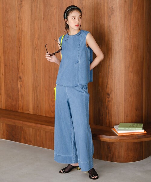 ブラウス シャツ 「野呂佳代さん着用」UNFILO DENIM light ノースリーブブラウス レディース | UNFILO | 06