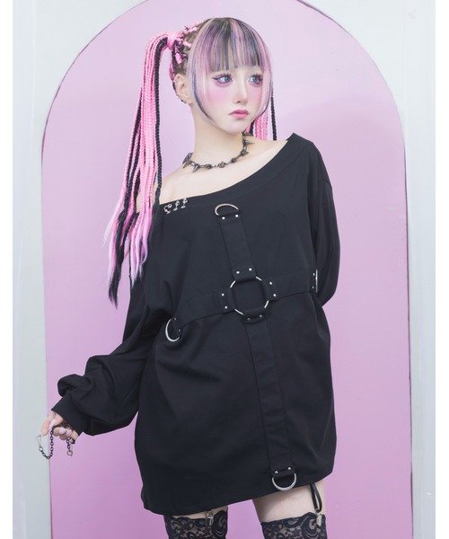 AVENCHUMU tシャツ Front cross long sleeve T-shirt レディース
