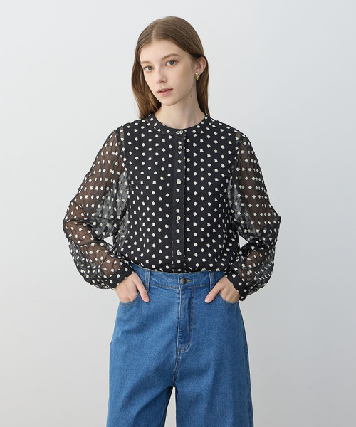 「LE SOUK HOLIDAY」 長袖ブラウス M ブラック レディース_画像2