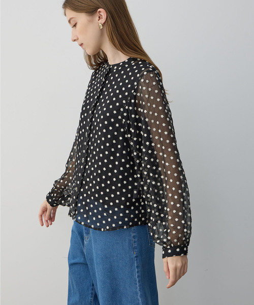 「LE SOUK HOLIDAY」 長袖ブラウス M ブラック レディース_画像6
