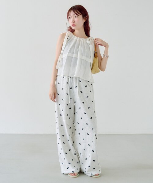 「Kastane」 スウェットパンツ 0 アイボリー レディース_画像8