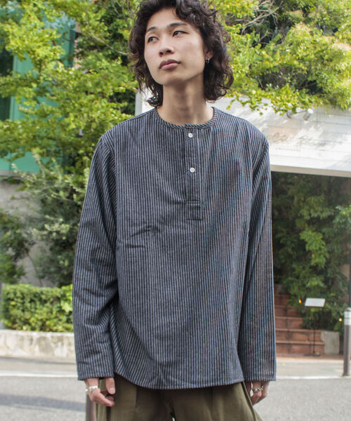 「GLOSTER」 長袖シャツ L ブルー系その他 メンズ_画像2