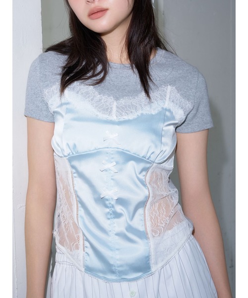 「SORIN」 半袖カットソー 38 グレー レディース_画像4