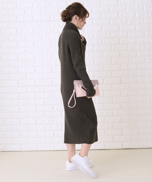 Lace Ladies（レースレディース） ワンピース ハイネックリブニット