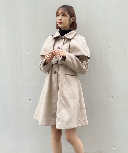 40 割引ブラック系 S 超特価sale開催 値下げ中 Titty Co ティティアンドコー バイカラー2wayケープコート トレンチコート ジャケット アウターブラック系s thaar Net