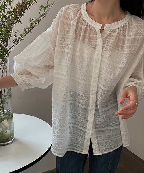 により シャツ ブラウス 2WAY透け感オーバーサイズブラウス ZOZOTOWN ビンディングの販売 専用 sirone ブラウス二枚 カーディガン/ボレロ