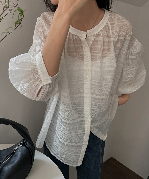 により シャツ ブラウス 2WAY透け感オーバーサイズブラウス ZOZOTOWN ビンディングの販売 専用 sirone ブラウス二枚 カーディガン/ボレロ