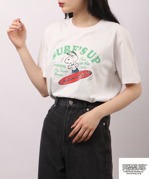 PEANUTS tシャツ スヌーピー ポケット 半袖 Tシャツ レディース