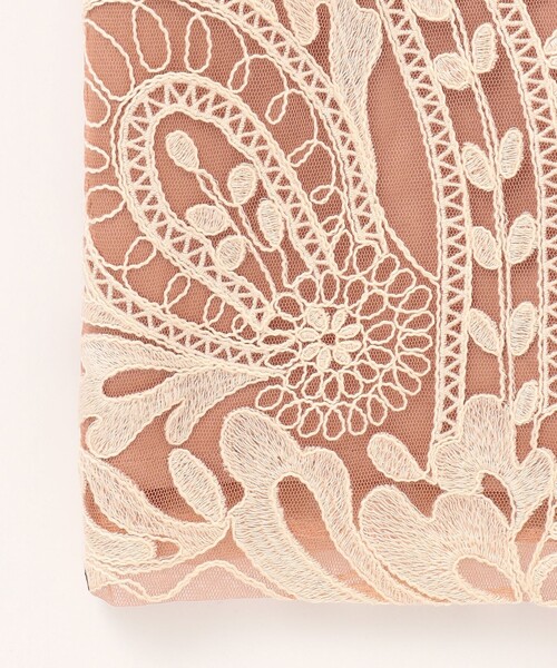 ドレス オーガン袖コード刺繍ドレスの画像