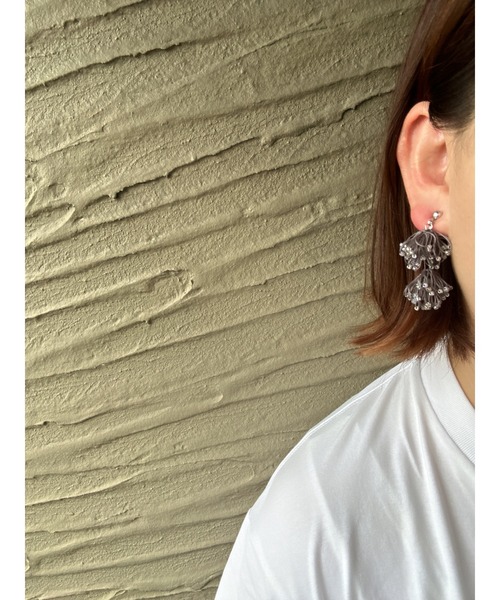 TONE（トネ） ピアス 「BTiC_N」ふわふわタッセルピアス(glay)(MA