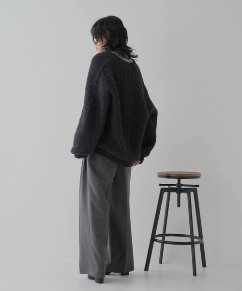 N様 ボートネックフェイクレイヤードTシャツ(M ネイビー): トップス