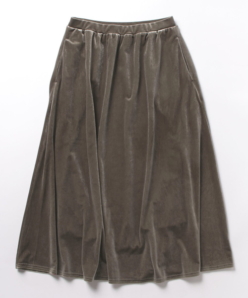 foufou ベロアフレアスカート S ≪通常販売≫velvet quilting super flare skirt （ベルベット
