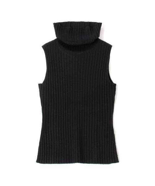 ニット セーター カシミヤリブ タートルネックノースリーブプルオーバー WRBC3879 レディース ニット カシミヤリブ タートルネックノースリーブプルオーバー