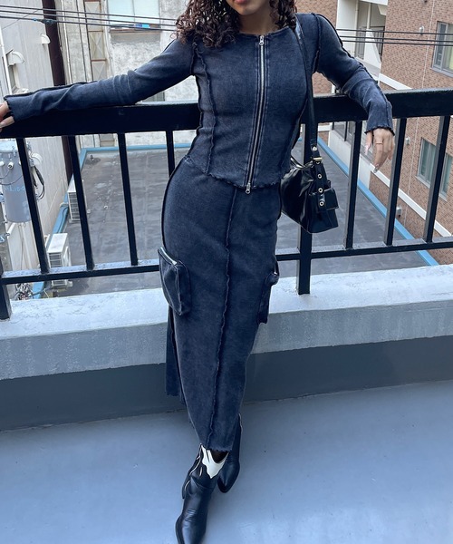 Roger&Raw ブラウス シャツ メロウジップアップトップス レディース