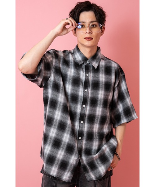シャツ a.p.o.v. オンブレチェック柄ネル半袖シャツ メンズ レディース