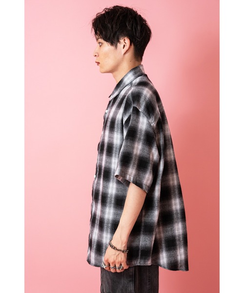 シャツ a.p.o.v. オンブレチェック柄ネル半袖シャツ メンズ レディース