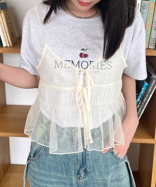 キャミソール 2WAYリボンチュールキャミビスチェ : ZOZOTOWN Yahoo!店