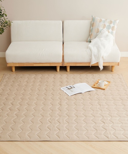 iellio ラグ ラグマット はっ水麻風キルトラグ / L 200×240 : ZOZOTOWN