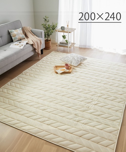 iellio ラグ ラグマット はっ水麻風キルトラグ / L 200×240 : ZOZOTOWN