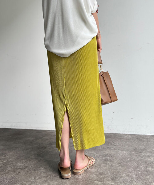 Chez toi（シェトワ） スカート 「マイナス3キロ見え」プリーツナロー