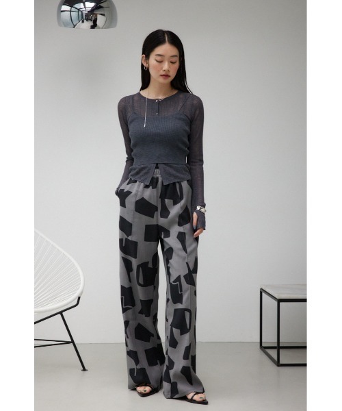 AZUL BY MOUSSY スラックス パンツ ジオメトリックパターン