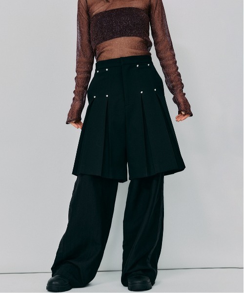 パンツ led.tokyo PLEATS HALF PANTS led.tokyo スラックス パンツ 「led.tokyo」プリーツハーフ