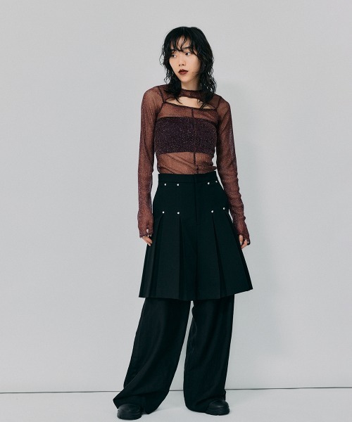パンツ ledtokyo Pleats half pants led.tokyo スラックス パンツ 「led.tokyo」プリーツハーフ