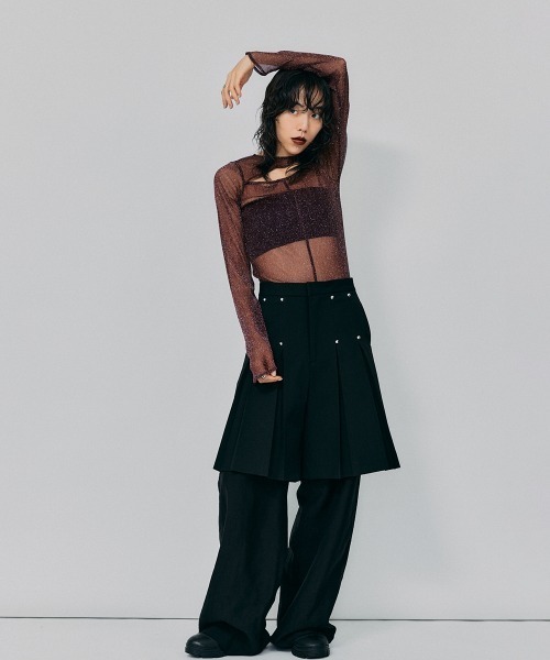 パンツ led.tokyo PLEATS HALF PANTS led.tokyo スラックス パンツ 「led.tokyo」プリーツハーフ