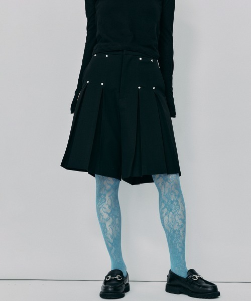 パンツ ledtokyo Pleats half pants led.tokyo スラックス パンツ 「led.tokyo」プリーツハーフ