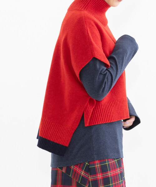 nop de nod（ノップドゥノッド） ベスト ジレ ラムズウールハイネック