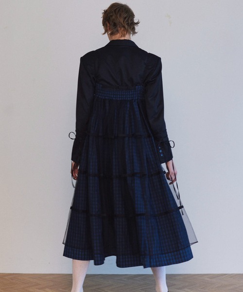 メゾンスペシャル2way Tulle Layered Volume Skirt MAISON SPECIAL｜2way Tulle Layered Plaid Pattern Volume
