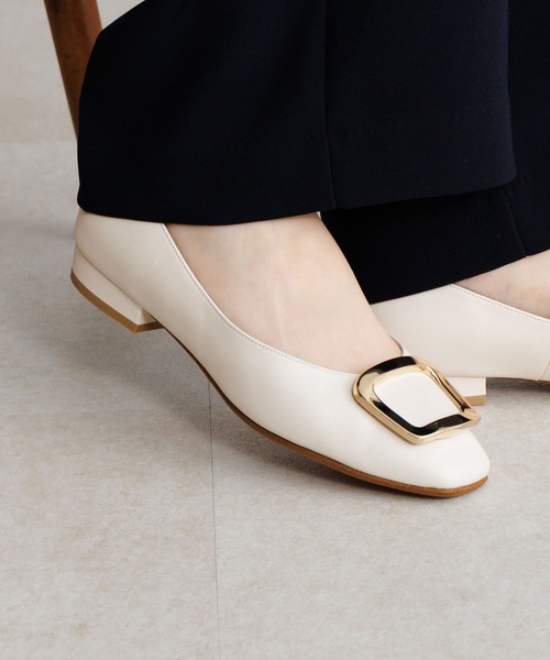 パンプス 「Made in Japan」「HIMIKO」スクエアバックルローヒールパンプス/651110_3
