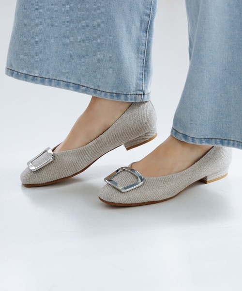 パンプス 「Made in Japan」「HIMIKO」スクエアバックルローヒールパンプス/651110_6