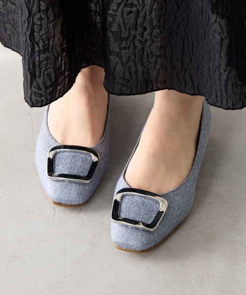 パンプス 「Made in Japan」「HIMIKO」スクエアバックルローヒールパンプス/651110_5