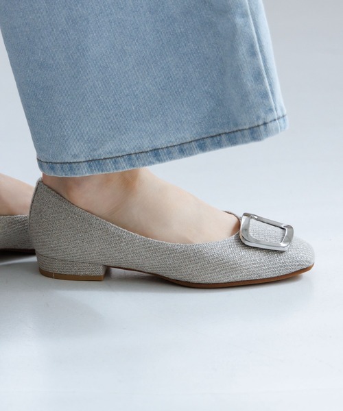 パンプス 「Made in Japan」「HIMIKO」スクエアバックルローヒールパンプス/651110_11