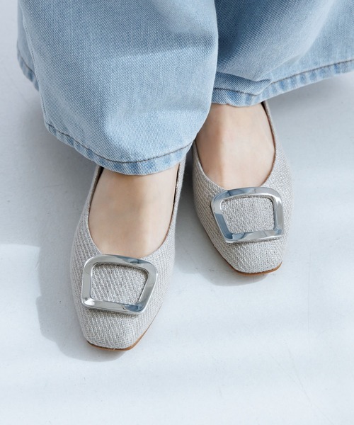 パンプス 「Made in Japan」「HIMIKO」スクエアバックルローヒールパンプス/651110_9