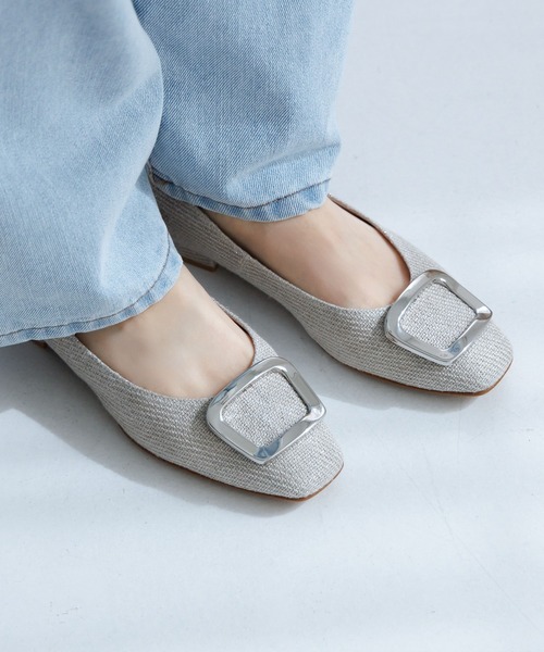パンプス 「Made in Japan」「HIMIKO」スクエアバックルローヒールパンプス/651110_10