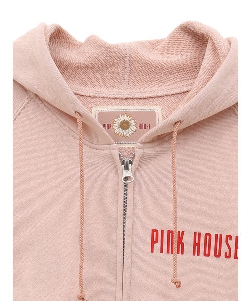 PINK HOUSE 定価2.2万 ひなぎくコサージュプリントパーカー 現行品 PINK HOUSE パーカー ひなぎくコサージュプリントパーカー