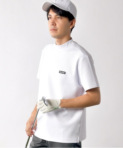 PEARLY GATES 蛍光イエロー モックネックTシャツ　L PEARLY GATES 【NEW】PEARLY パーリーゲイツ ベア疑似メッシュ