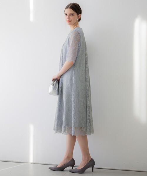 タグ付き【APPLAUDIR】ブライトフラワーレース ドレス　小さいサイズ32 23区（ニジュウサンク） ドレス 「APPLAUDIR」ブライトフラワーレース