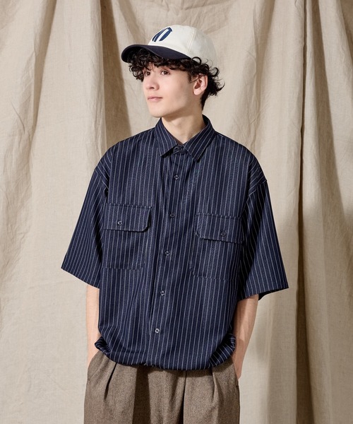 ドロワーダンガリーシャツ WETTEMPT シャツ DUNGAREE STRIPE DRAW CORD SHIRT /ダンガリー